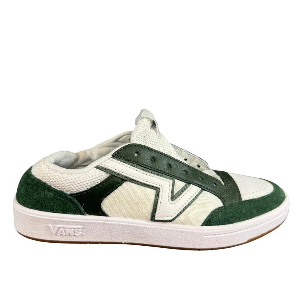 Vans Lowland CC ComfyCush Green White Leather Suede Skate Shoes Sneakers 6.5M 8W